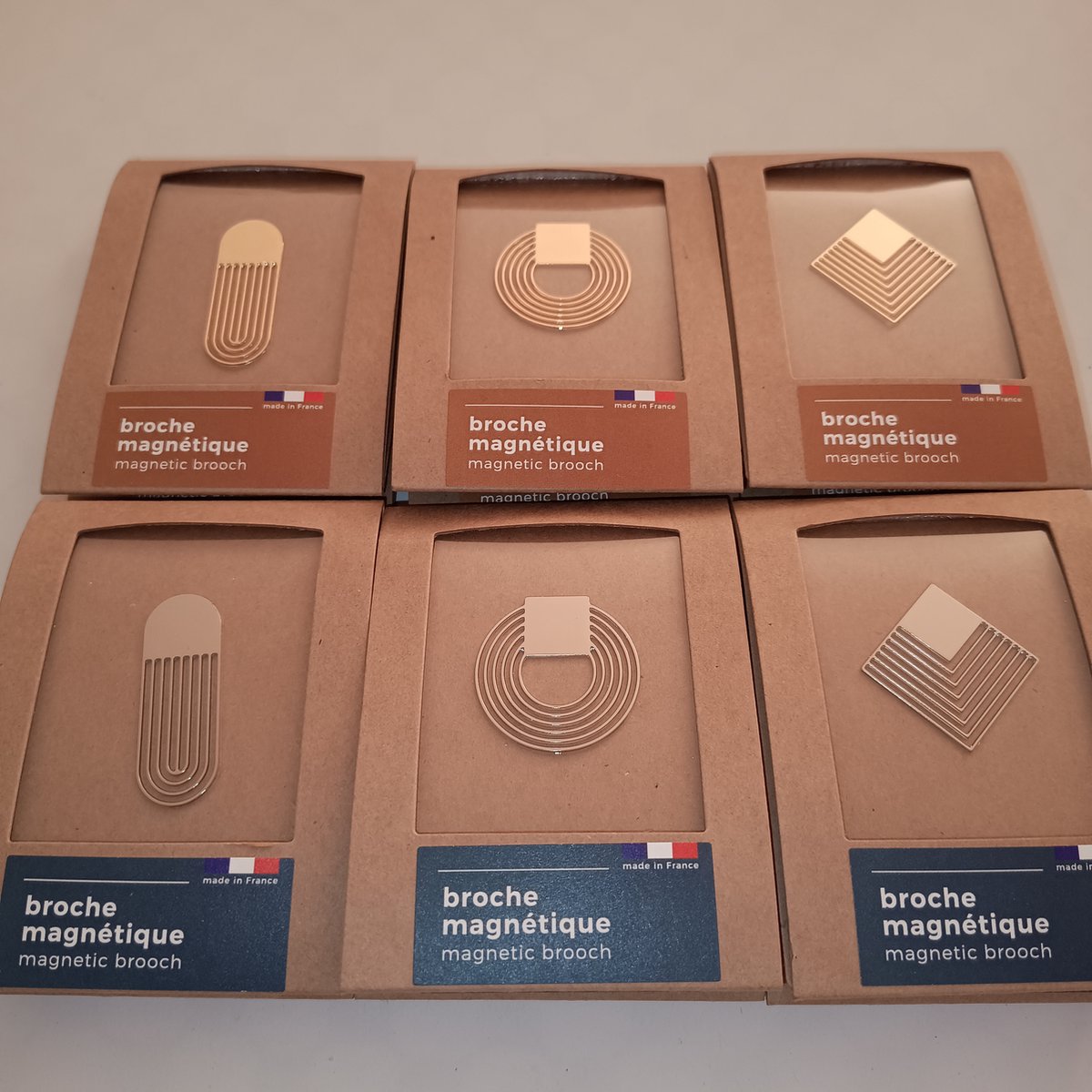Tout simplement - Set van 3 unieke magnetische broches/pins - Zilverkleur