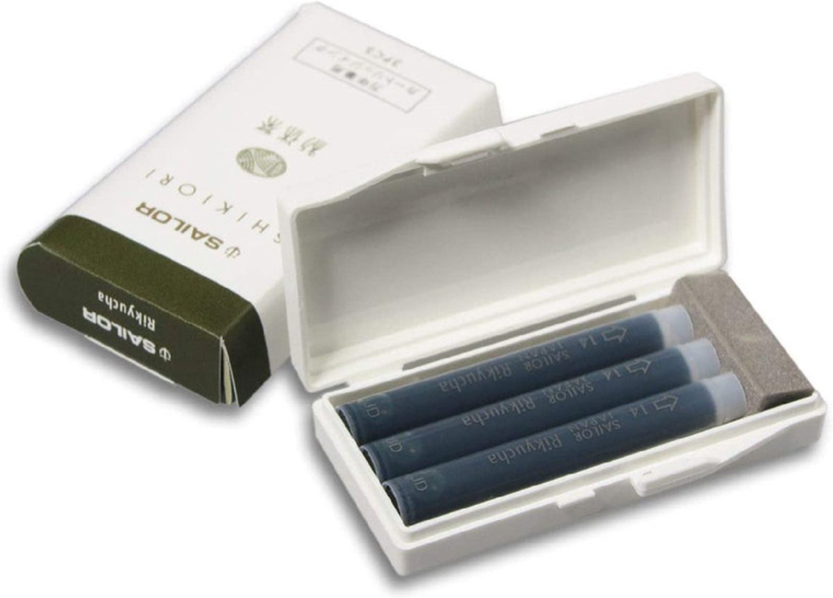Sailor set van 3 Ink Cartridges Shikiori, Sansui Rikyucha - Groen