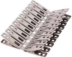 Wasknijpers 40 Stuks - RVS Wasknijpers - Knijpers - Wasrek Knijpers -5 cm-Zilver-Het drogen van sokken is niet geschikt voor kleding en zware spullen
