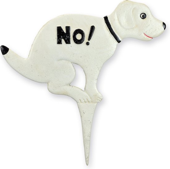 Gietijzeren Bord geen Hondenpoep 32 cm lengte