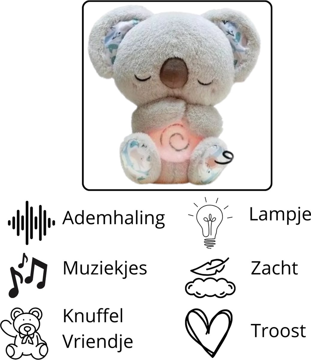 Equivera Ademende Knuffel - Kalmerende Knuffel - Slaapotter - Ademhalingsknuffel - Slaapknuffel - Breathing