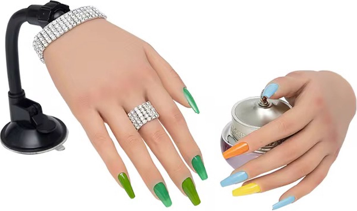 Goedkoopste Oefenhand voor Nagels - Nailtrainer Nagel Oefenhand - Nagelstyliste - Nep Hand voor Nagels - Oefen Nagels - Nail Trainer - Nagellak Oefenhand - Makkelijk Schoonmaken & Met Standaard