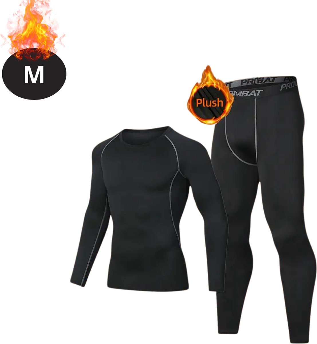 Bovista Thermokleding Heren – Thermobroek – Thermoset – Thermolegging – Winter – Thermoshirt – Grijs – M