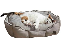 Engels Huisdierenbed voor Katten, Kattenbedden voor Binnenkatten, Afneembare Hoes, Machinewasbaar Hondenbed, Gevuld Kussen, Huisdierenbed voor Honden en Katten 40x60x17 cm, grijs