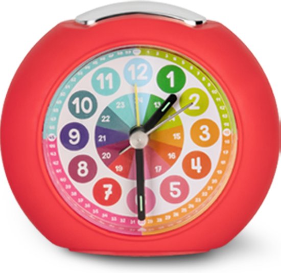 Kinderwekker met paarden motief kleur rood