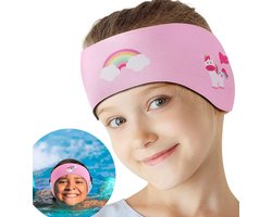 Hoofdband Zwemmen Kind - Zwemhoofdband Kinderen - Gehoorbescherming Kind - Badmuts Kind - Hoofdband Zwemmen - Roze - LOUZIR