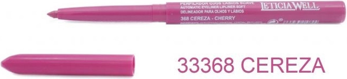 Leticia Well - Fel Roze/Cherry lippotlood en oogpotlood draaibaar zacht / Automatic Eyeliner Lipliner Soft - Nummer 33368 - 1 stuks