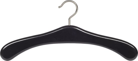 De Kledinghanger Gigant - 10 x Cintre en bois de hêtre laqué noir, 45 cm