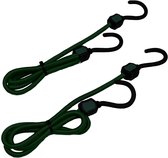 Benson Elastische bagagespin - 100 cm - Zwart - 2 stuks - sterke haken