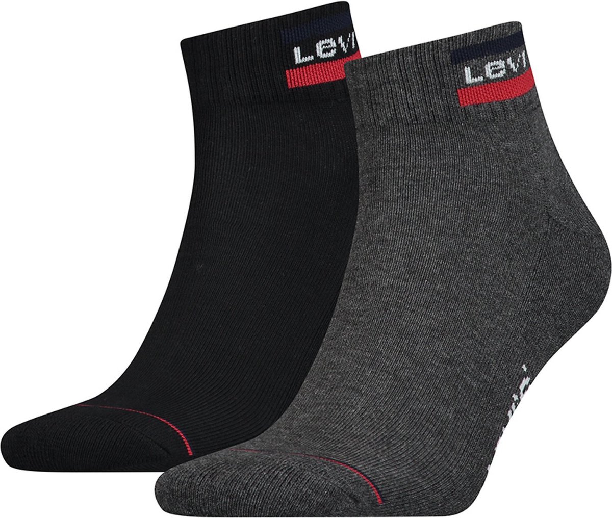Levi’s Mid Cut Sprtwr Logo Mid 2-Pack Grijs