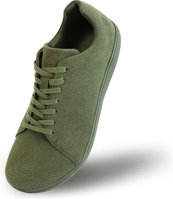 Bareshoes Casual Suede Vert Chaussures Barefoot pour Femme et