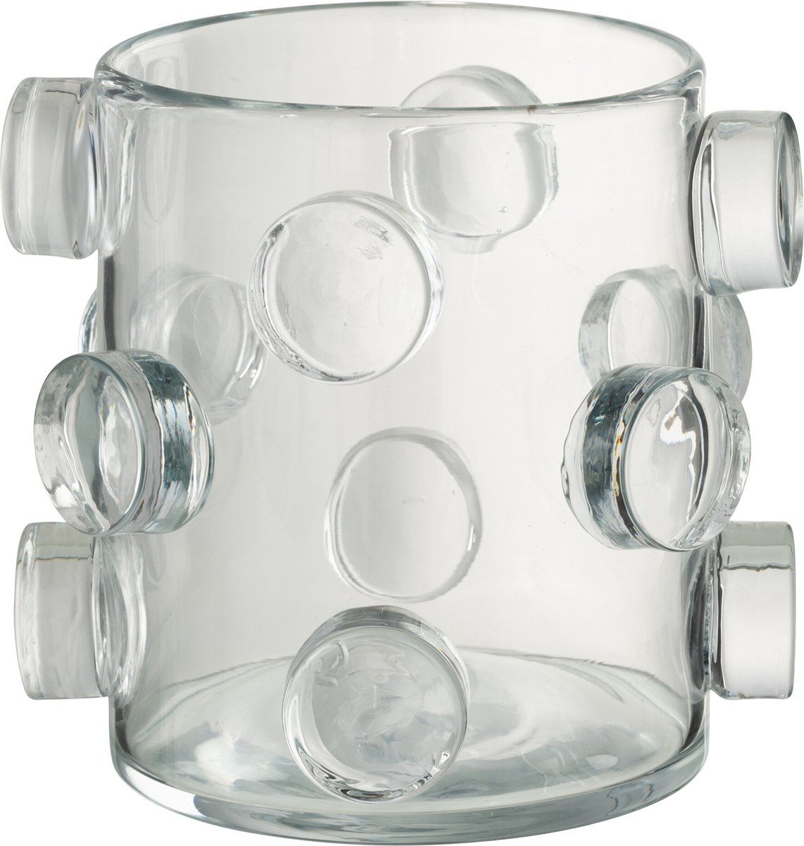 J-Line vaas Pebbles - glas - transparent - small - Ø 21.5 cm