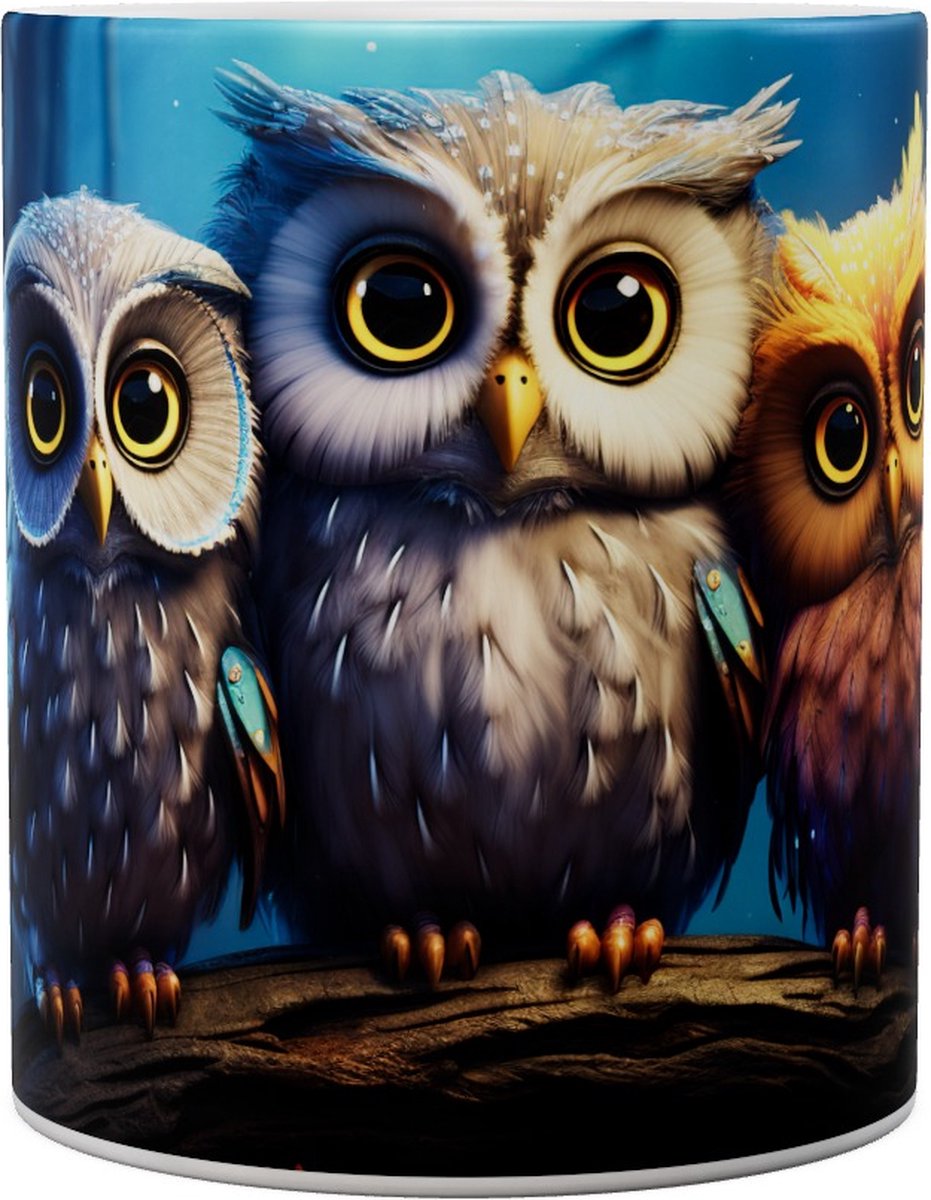 Uiltjes - 3 Owls On Branches - Mok 440ml 440