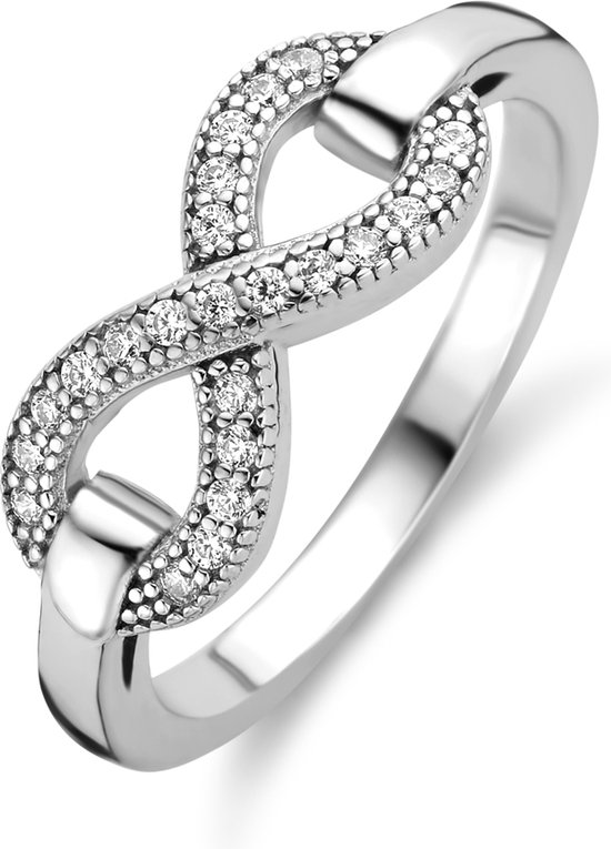 Nouveau bling 9NB-0443 52 Bague pour femme en argent Infinity avec zircone - Argent - Infini - Zircon - Taille 52 - couleur argent