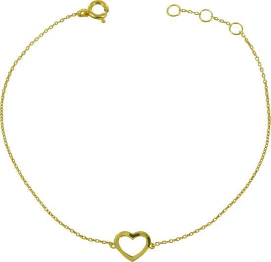 Silventi 9NBSAM-G190255 - Femme - Cœur - 7,5 x 8 mm - Lien d'ancrage - 16 + 1 + 1 cm - 14 carats - Or