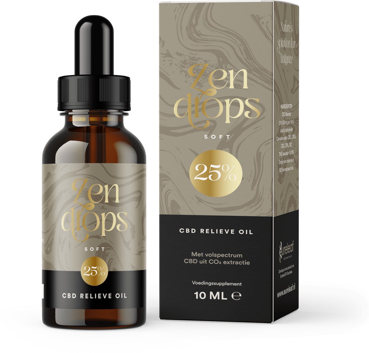 Goedkoopste Eureleaf Zendrops - CBD Olie 25 - Full-Spectrum met Olijfolie - 10ml - Natuurlijke Vegan Hennepolie, Milder van Smaak
