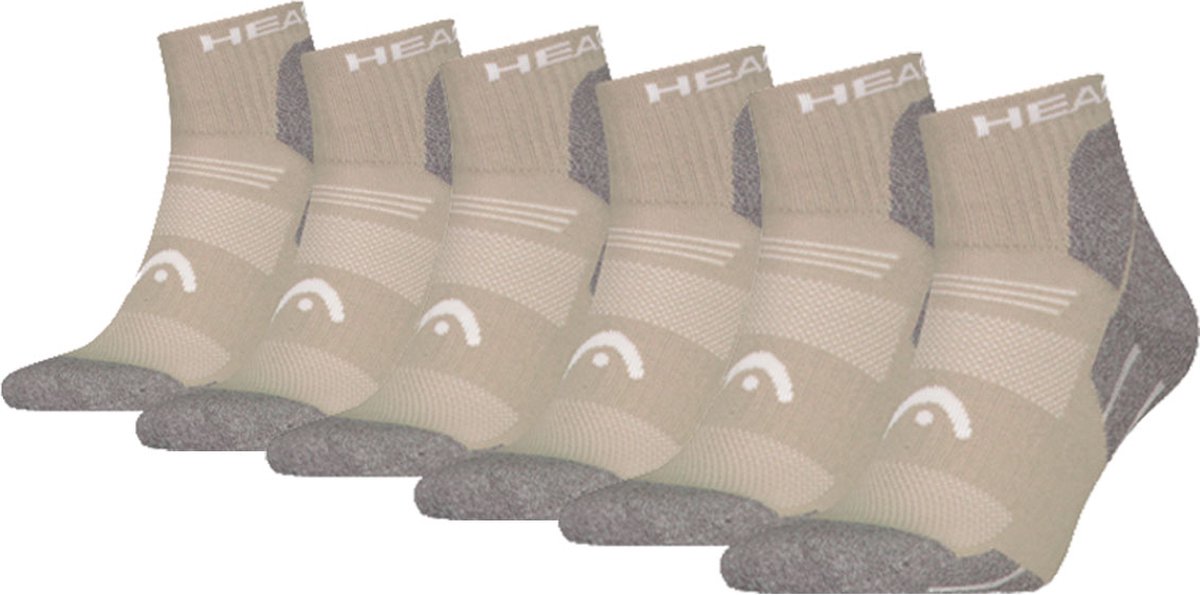 HEAD Wandelsokken All Climates Hiking Quarter 6 paar Halfhoge Hiking Sokken Taupe