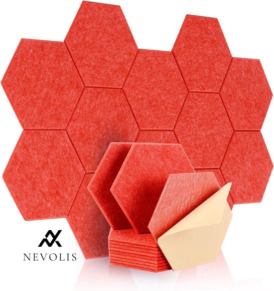 Rdutuok 12 Panneaux Acoustiques Hexagonaux Auto-Adhésifs - Mousse 30x26x1 Cm Vert, Idéal Studio, Bureau, Maison & Décoration