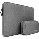 Laptophoes 14 inch - Laptop Sleeve, Tablet Hoes - met kabel organizer etui - Donkergrijs
