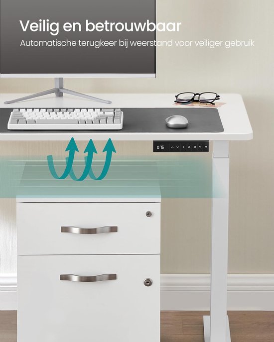 MIRA Home - Elektrisch Bureau Frame - Frame - Laptop - Wit - 160x60x71