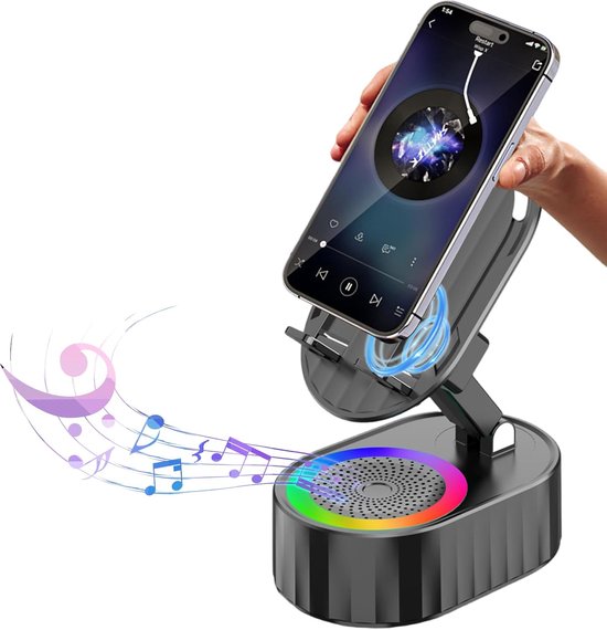 Bluetooth Speaker - Muziekbox - Draagbare Speaker - Mini Party Speaker - Draadloos NFC Speaker - Telefoonhouder - Zwart