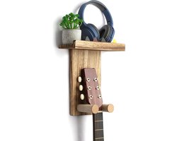 YONO Gitaar Muurbeugel met Plankje - Wandbeugel - Wandsteun Beugel - Muur Houder - Accessoires - Hout