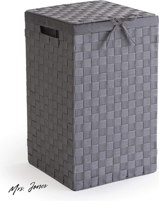 Compactor RAN6890 Wasmand Grijs 30x30x50 Cm - Stijlvol Met Deksel En Handgrepen