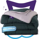 Slaapspeciaal All year dekbed enkel - eazydekbed ® Series Groen/Grijs - Dekbed zonder overtrek | 200x200 cm - Hoesloos dekbed - Bedrukt dekbed zonder overtrek - Dekbed in kleur - Gekleurd dekbed - Tweepersoons Dekbed