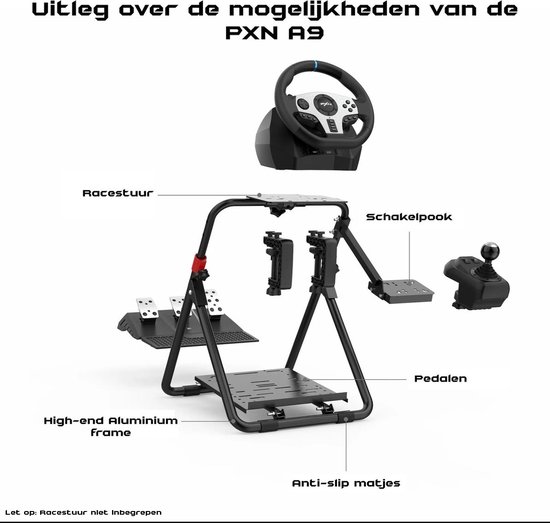 PXN - A9 - Wheel Stand - Racestuur standaard - Inklapbaar - Zwart - Geschikt voor - PXN - Logitech - Fanatec - Thrustmaster - In Hoogte Verstelbaar van PXN — afbeelding 4