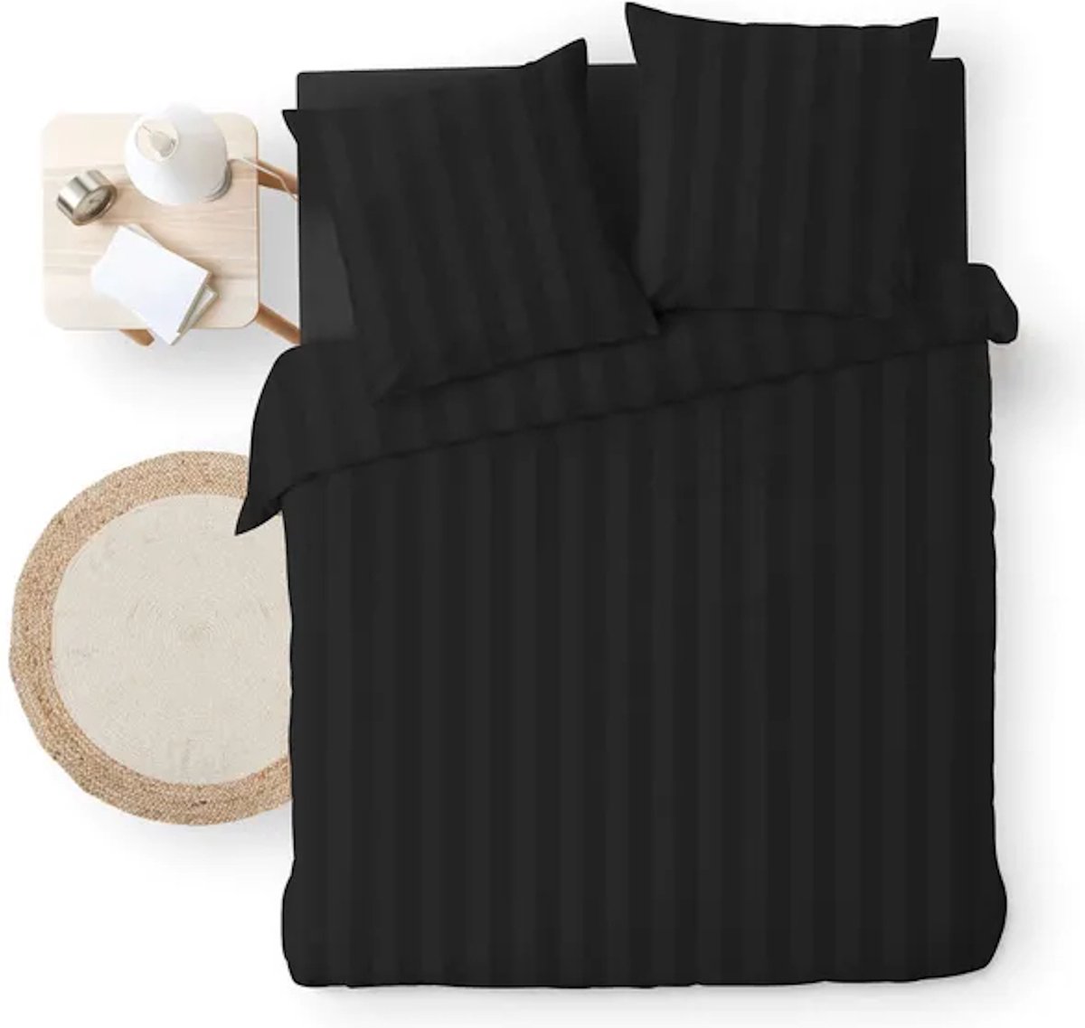 Dekbedovertrek 240x220 3 delig 2 persoons Micofiber Cleo Black