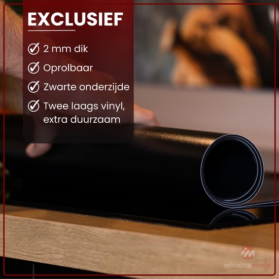 KitchenYeah® Inductie beschermer 81.6x52.7 cm - Planken van hout met een bijzondere