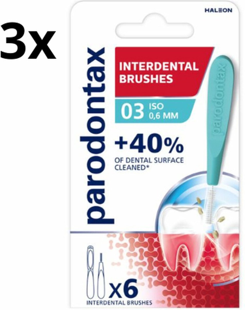 Goedkoopste Parodontax Interdentale Ragers 0.6 mm – Maat 3 - 3 x 6 stuks - Voordeelverpakking