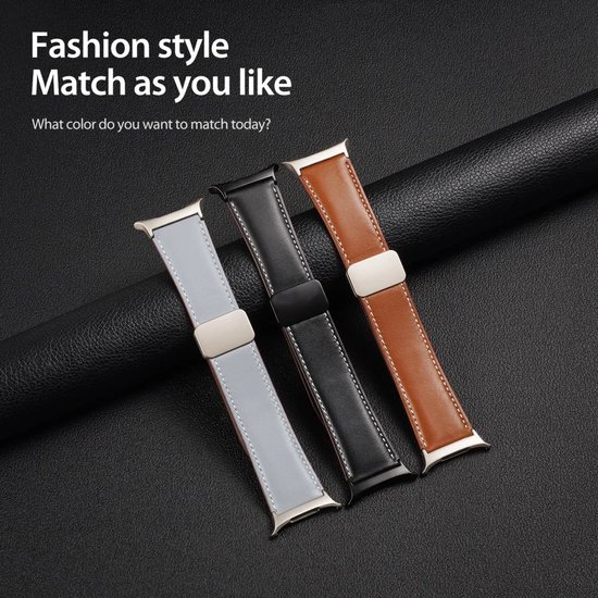 Dux Ducis YA - Bracelet pour Samsung Galaxy Watch Ultra - Cuir Véritable - Fermeture Magnétique - Marron