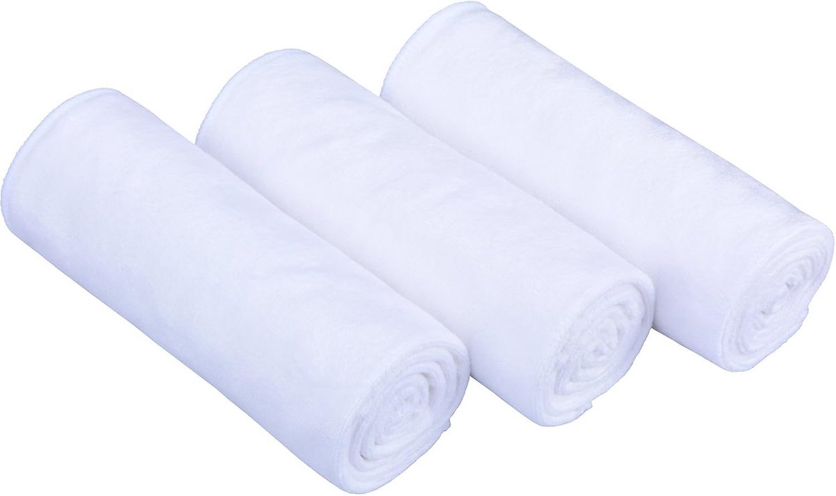JGS ® Hoogwaardige Sneldrogende Microvezel Handdoekenset voor Sport, Sauna en Fitness Unisex 3 Stuks Wit 40x80 cm