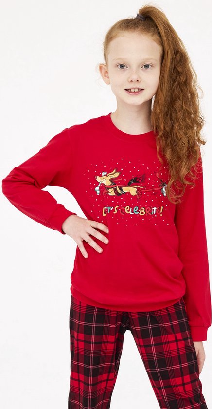 Cornette Meisjes Pyjama Lange Mouw Lange Broek Winter Kerst Matching Gezin Familie Celebrate 594/174 592/174 158/164