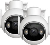 2x Imou Cruiser 2 - Beveiligingscamera Voor Buiten - 3K Beeldkwaliteit - Panoramisch Draaien En Kantelen Voor Volledige Dekking - WiFi 6 - Slimme Kleuren Nachtzicht - Accurate Detectiebereik Tot 22m Voor Personen En 44m Voor Auto's - IP66