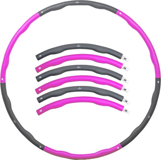Matchu Sports - Fitness hoelahoep - Waist trainer - Weighted hula hoop - Buikspieren - 1.2 KG - Ø 100 cm - Paars/Grijs