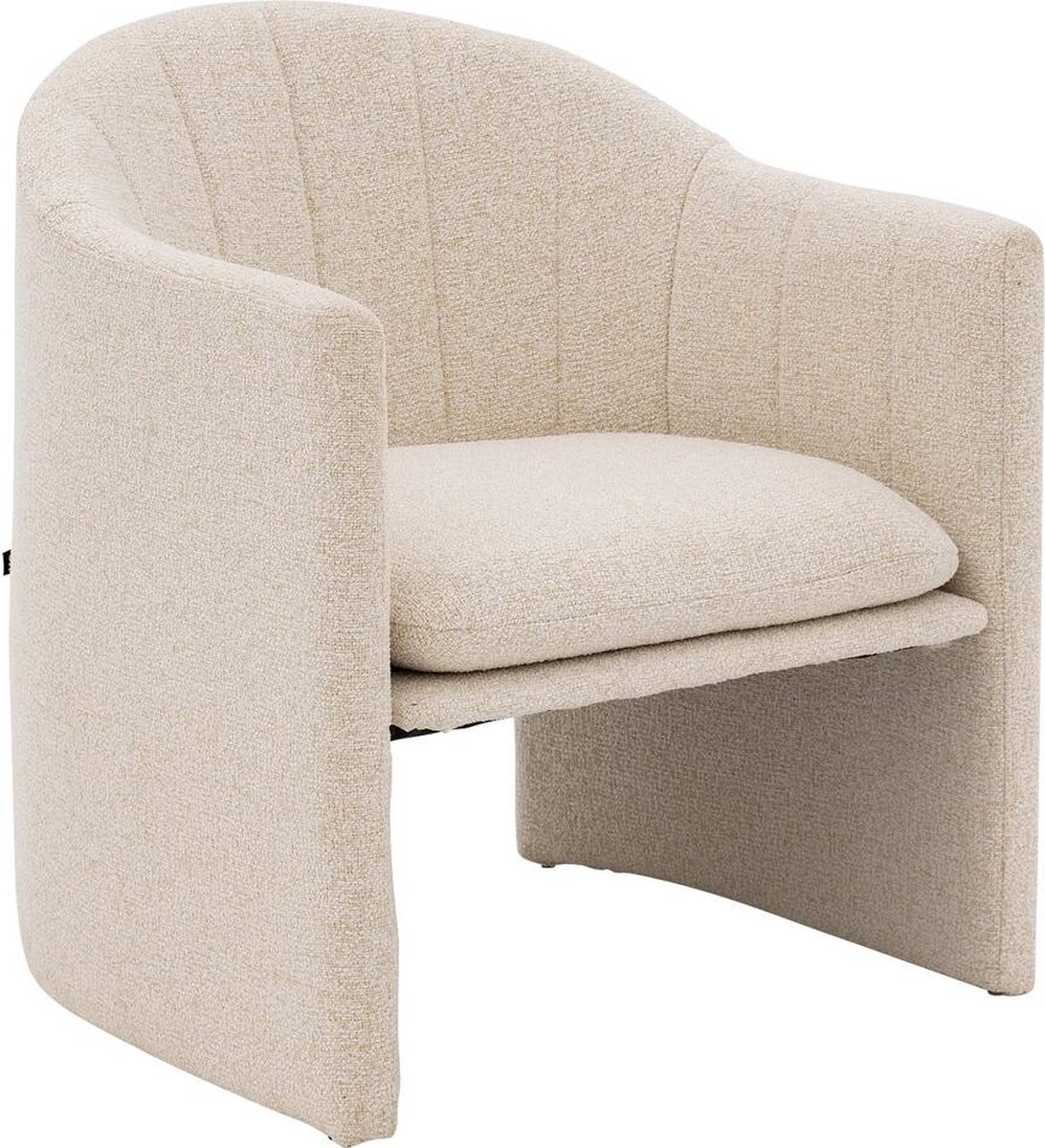 Goossens Fauteuil Niek - Stof - Wit