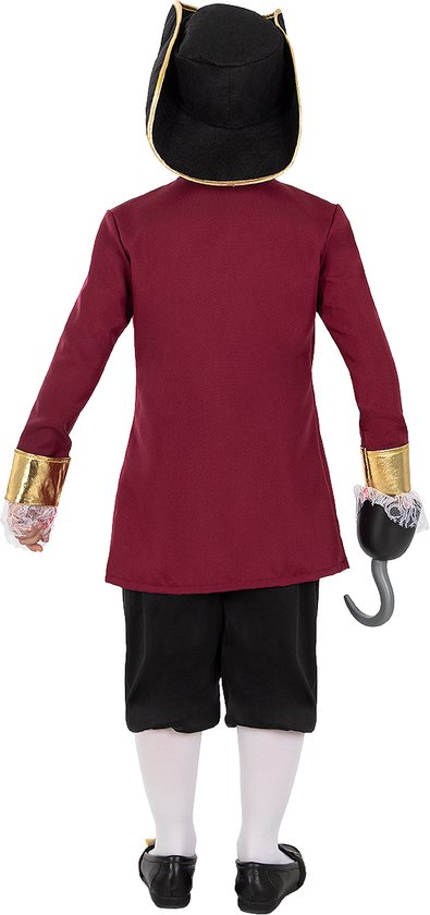 Funidelia | Costume de Capitaine Crochet Pour Garçons Peter Pan, Pirates, Histoires, Capitaine Crochet - Déguisement pour enfants Accessoires costumes et accessoires pour Halloween, carnaval et fêtes - Taille 107 - 113 cm - Rouge