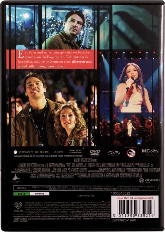 Achterkant DVD-hoes. Toont scènes met Josh Hartnett, Ariel Kawaii en een vrouw op podium. Met tekst en FSK 12-logo.