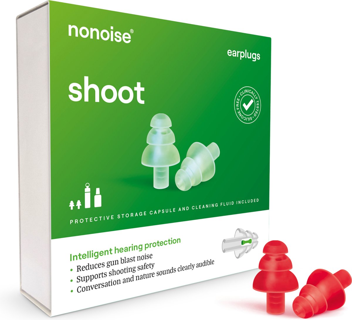Goedkoopste Nonoise - Shoot - Oordoppen - 1 paar - Rood
