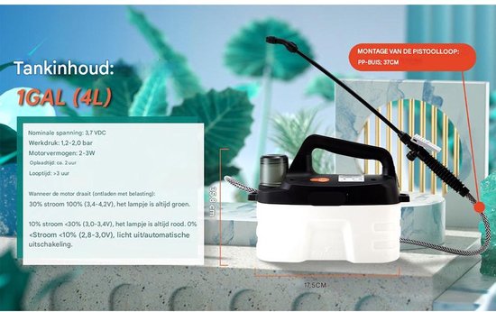 White-label Drukspuit - Onkruidverwijderaars - Onkruidverdelger - Zwart en Wit van White-Label® — afbeelding 4