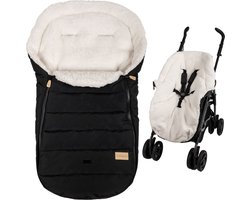 Buggy voetenzak met zachte Merino wol - Universeel - Zwart 6-36 mnd