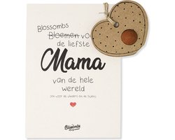 Blossombs Wenskaart met Zaadbom - Bloemen voor de Liefste Mama - Hanger met Bloembommetje - Moederdag Cadeau