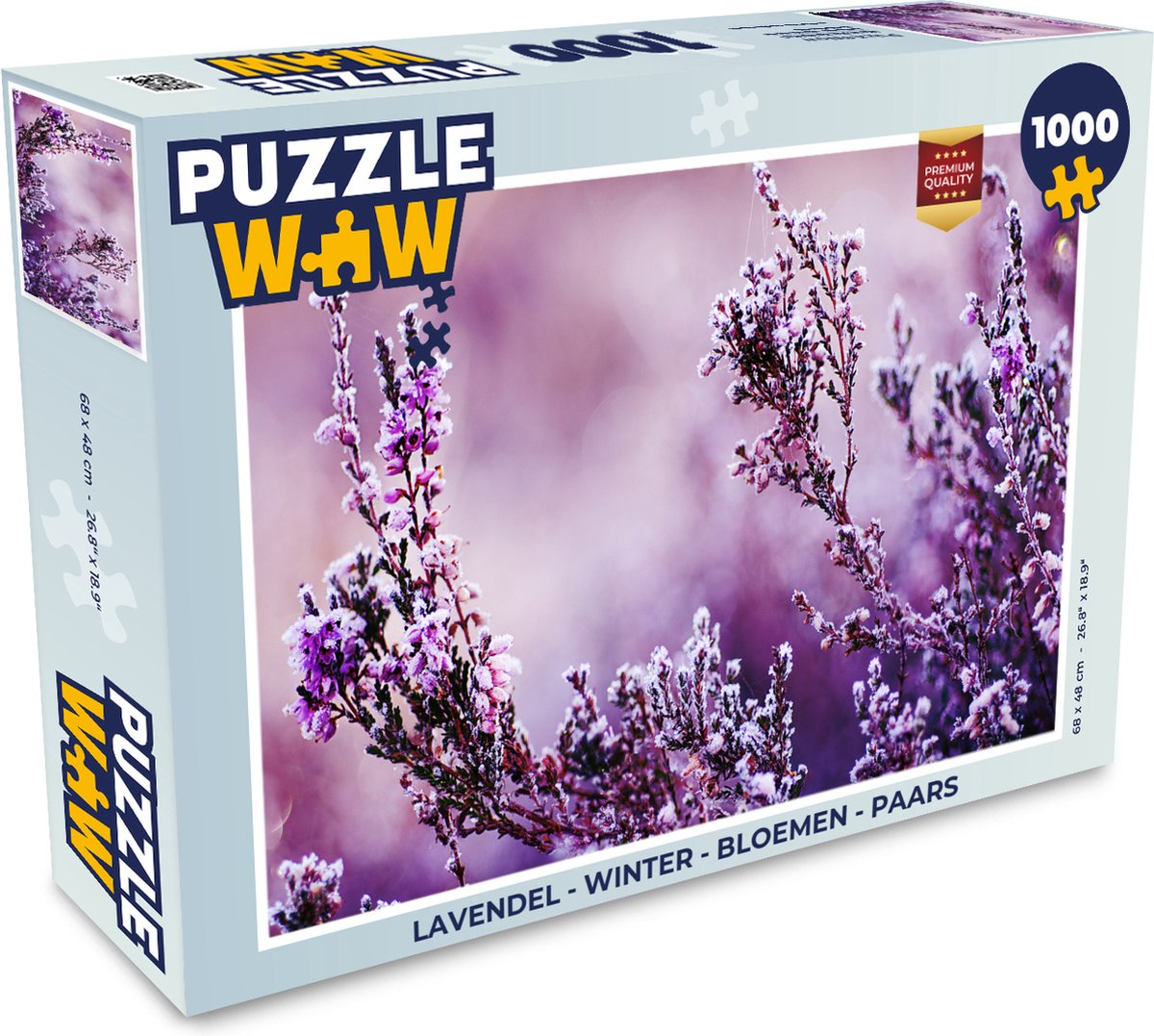 Puzzel Lavendel - Winter - Bloemen - Paars - Legpuzzel - Puzzel 1000 stukjes volwassenen