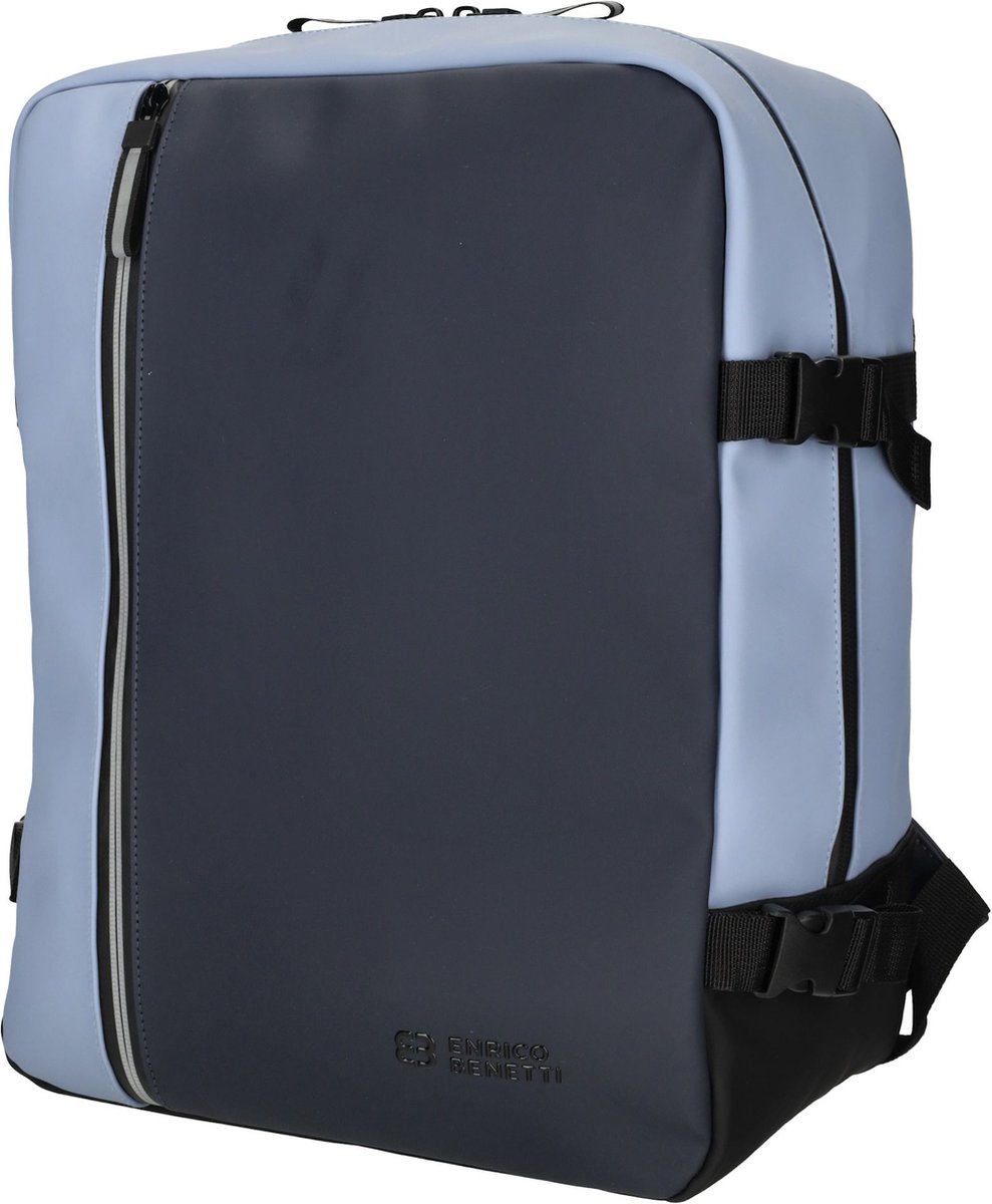 KLM & Transavia Rugzak 40x30x20 cm - Maximale Inhoud - Handbagage Tas 40x30x20 - Waterdicht - 15 inch Laptopvak - Blauw Lichtblauw