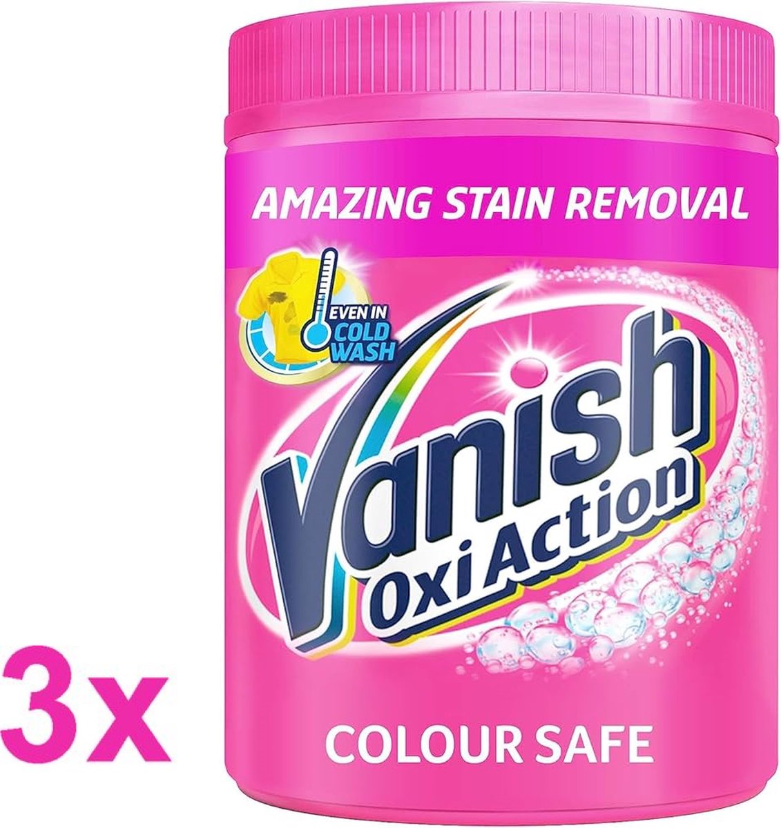 Goedkoopste Vanish - Oxi Action - Poeder - Vlekverwijderaar voor gekleurde was - 3x 470g - 42 Wasbeurten