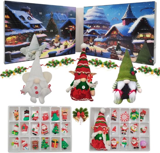 24 stuks - Kerst Adventskalender - Kerstdecoraties in de vorm van een
