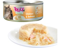 Truly - Natvoer Kip & Zalm - Kattenvoer - Voordeelbundel 10x 95 gram