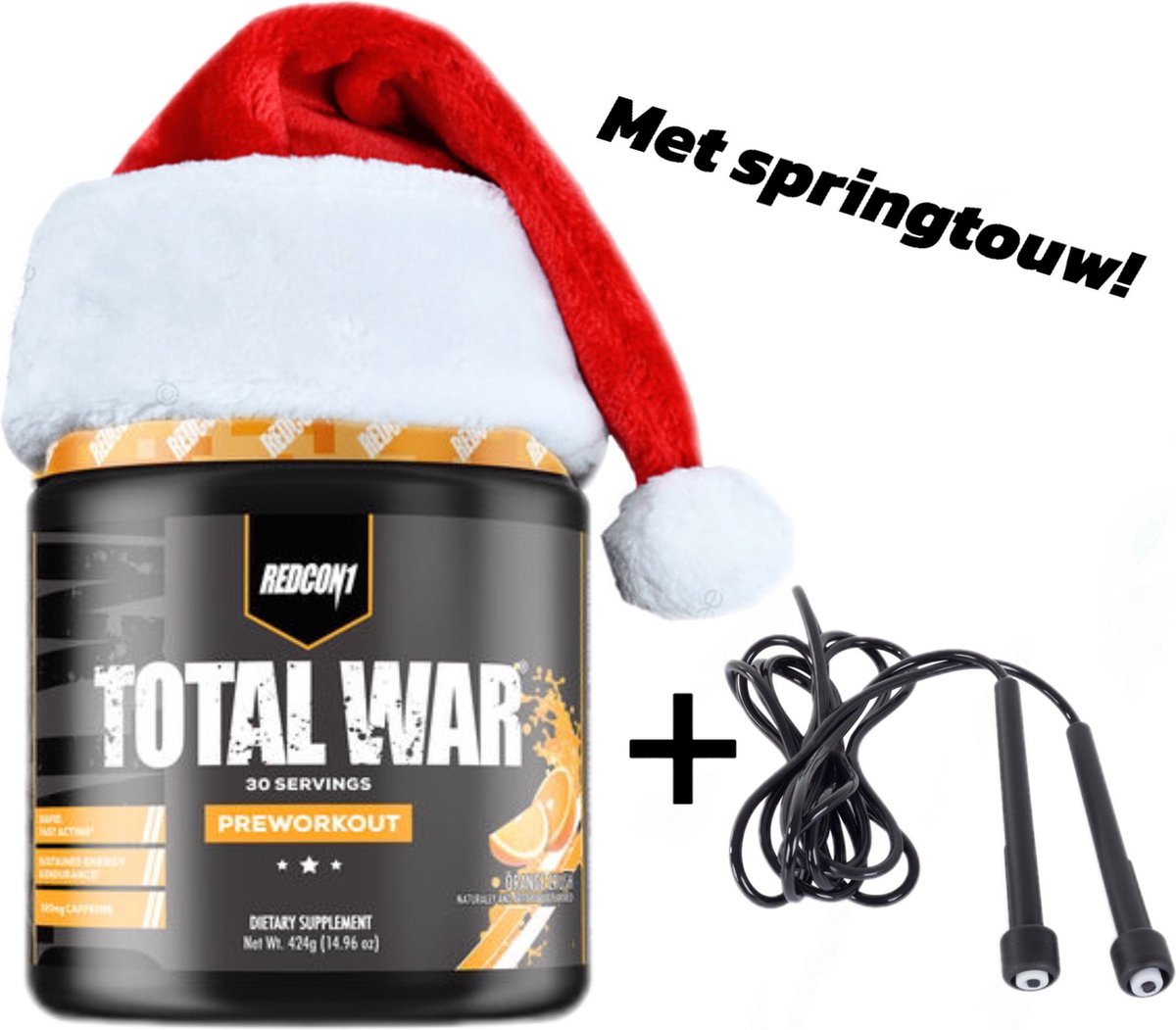 Goedkoopste Redcon1 Total War Preworkout- 30 Serving- Orange Crush- met Springtouw!